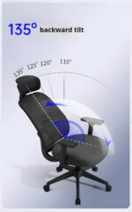 Elegant Laurel Ergonomic Chair with 3D Armrest - Black Colour - Image 2